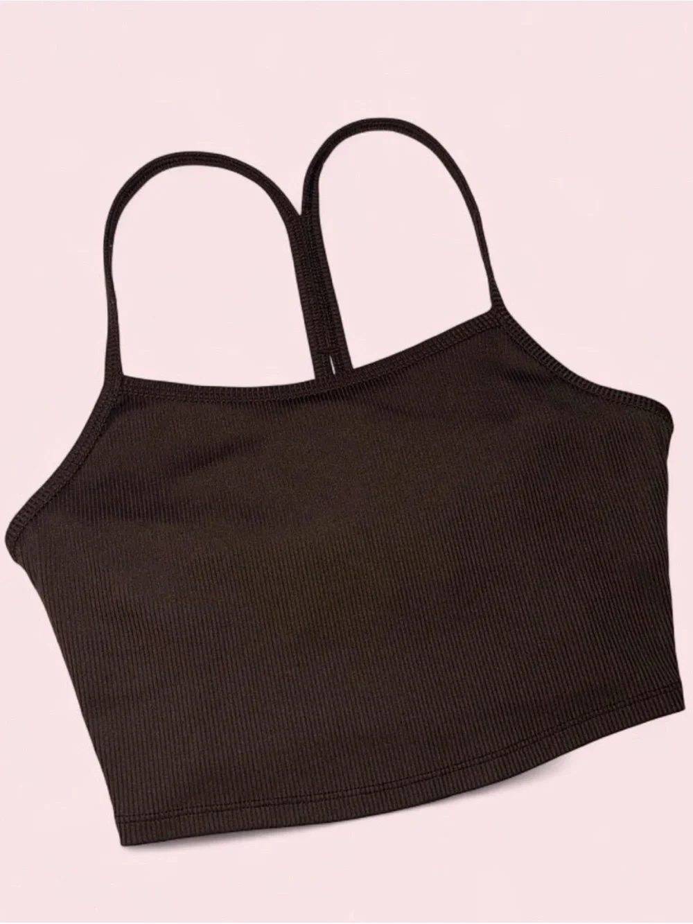 ALO Yoga Brown Ribbed Cropped Tank - XS